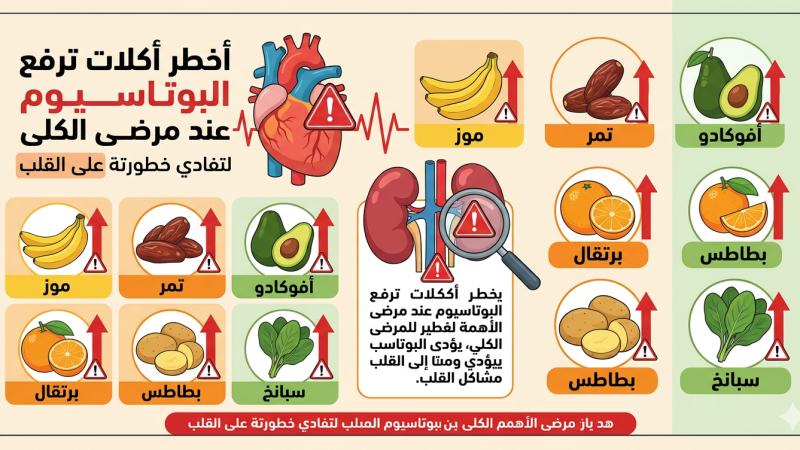 أخطر أكلات ترفع البوتاسيوم بسرعة لمرضى الكلى | أخطر 10 أطعمة علي الاطلاق