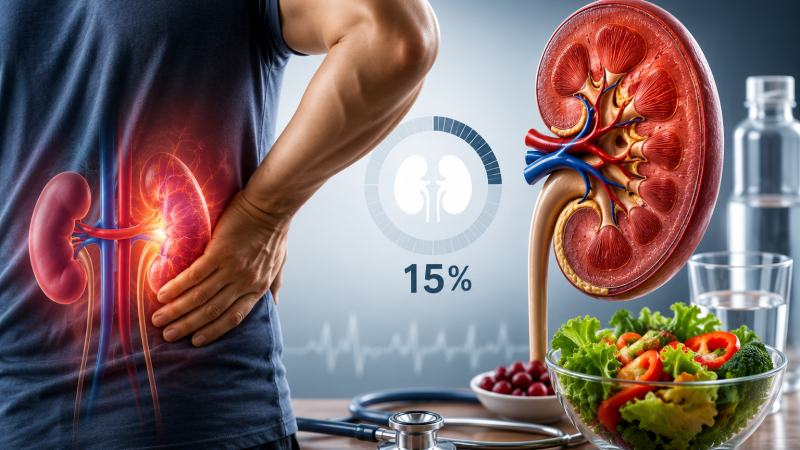 ماذا تعني وظائف الكلى 15%؟ دليل شامل للعلاج والغذاء ومتي نلجأ للغسيل أو الزراعة